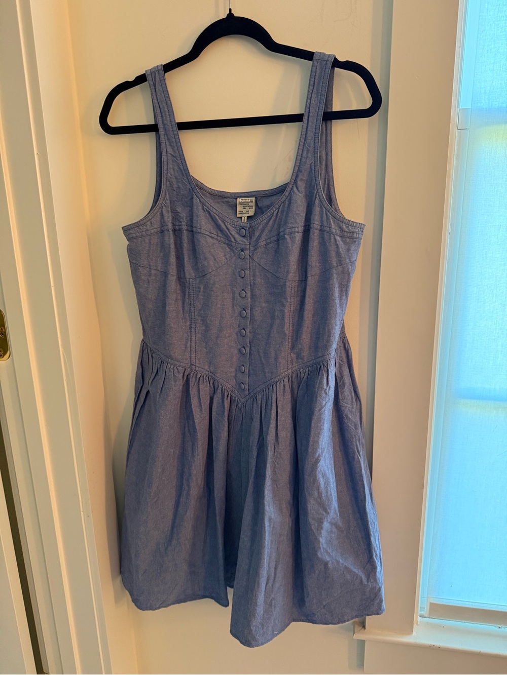 Women’s' Chambray Button-Front Summer Dress - Blue